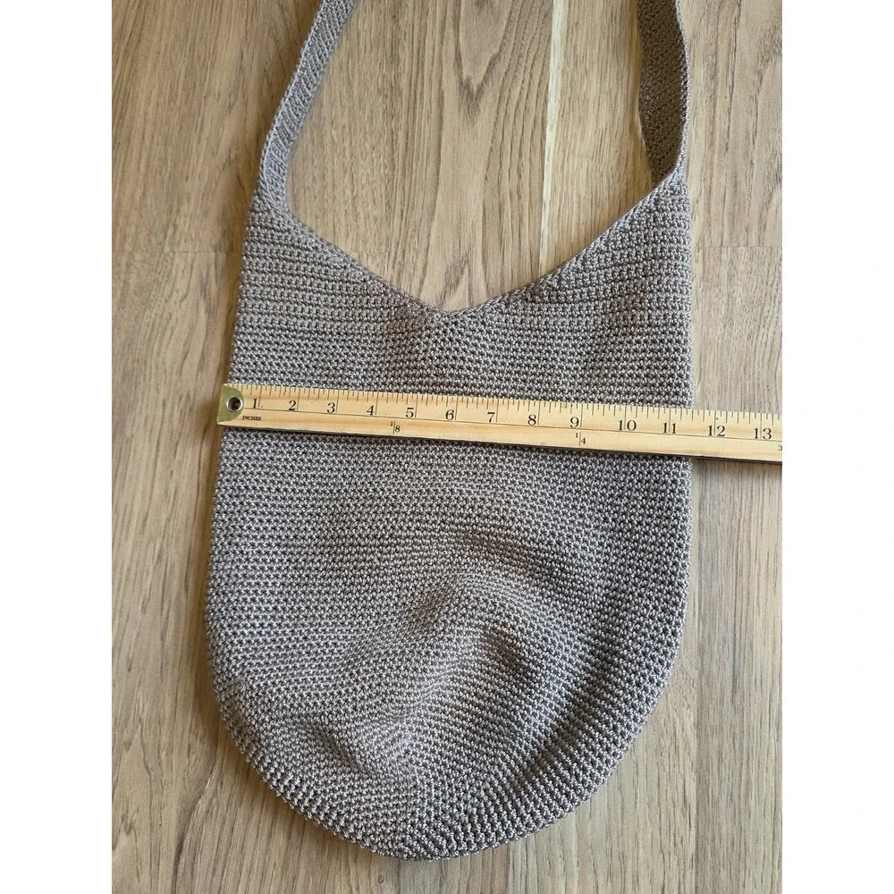 The Sak Handmade Crochet 120 Hobo Bag Tan Slouchy Boho Casual Everyday Magnetic